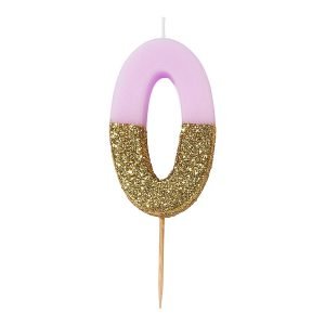 Number candles pink