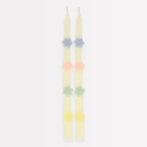 Pastel Flower Taper Candles