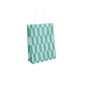 Paper bags with twisted handles green