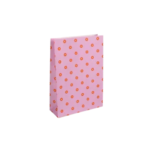 Block bottom bags Flower · light fuchsia + blood orange