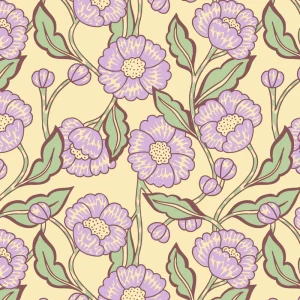 Flower block print Gift wrapping paper