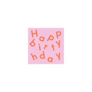 Happy birthday · light fuchsia + blood orange Stickers